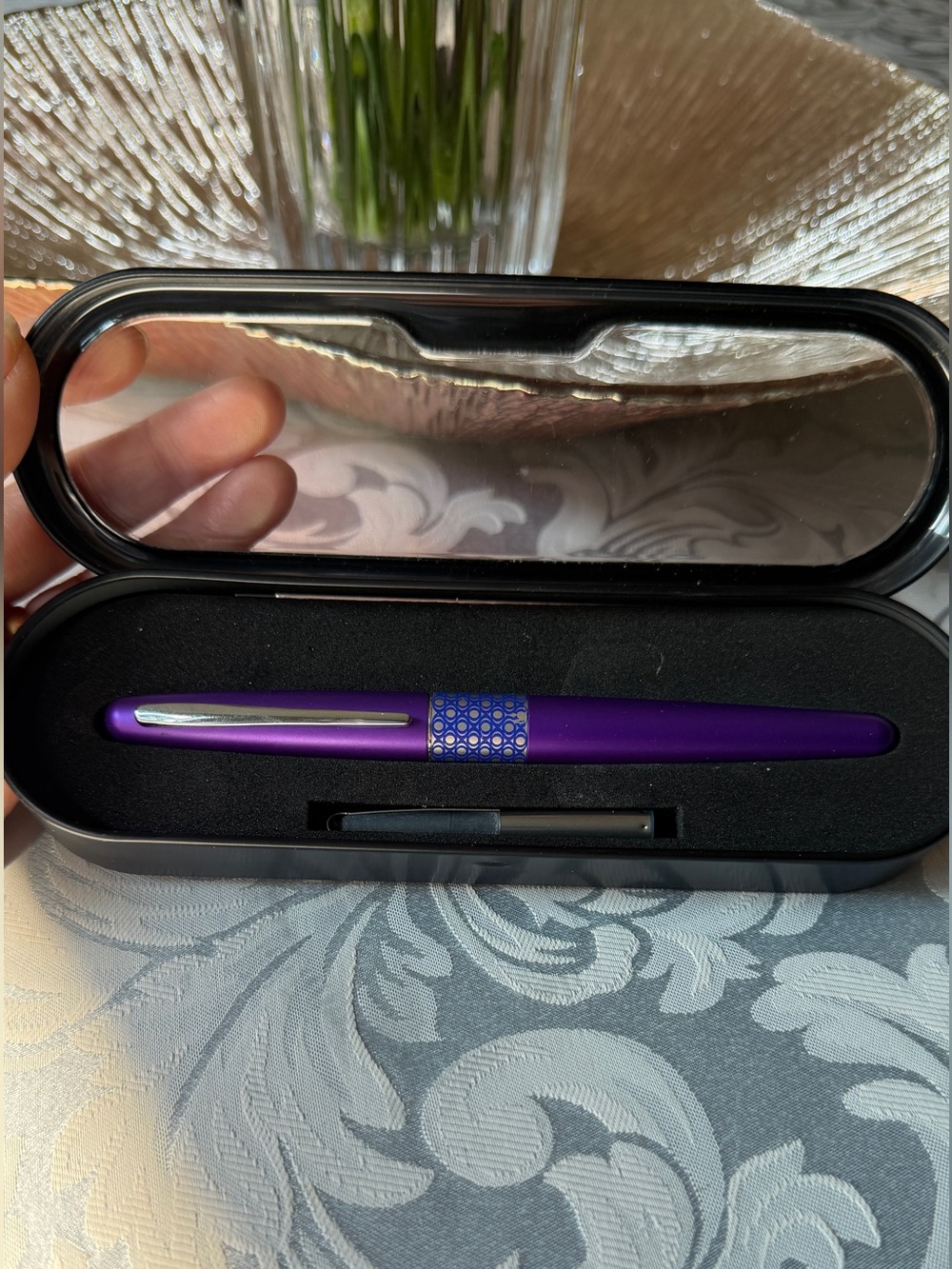 Pilot Purple Fountain Pen with Decorative Band - Unbranded